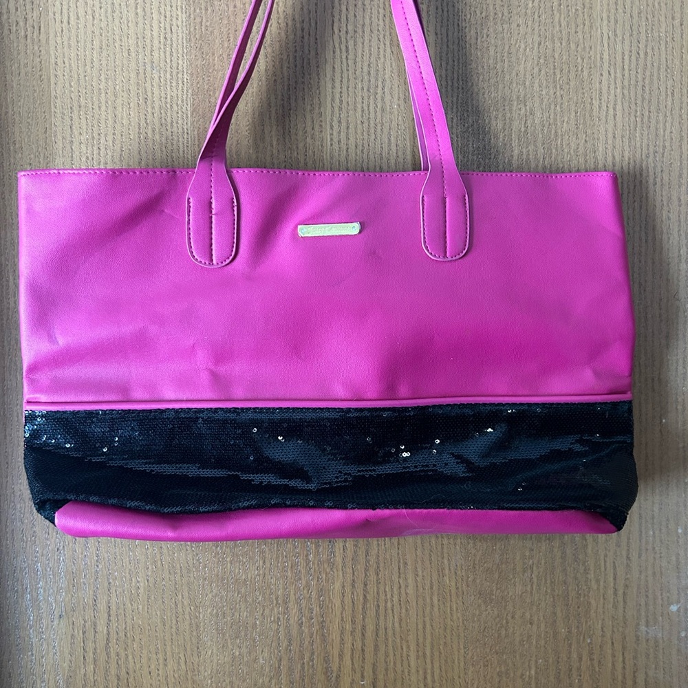 Juicy Couture Vibrant Pink and Black Sequin Tote
